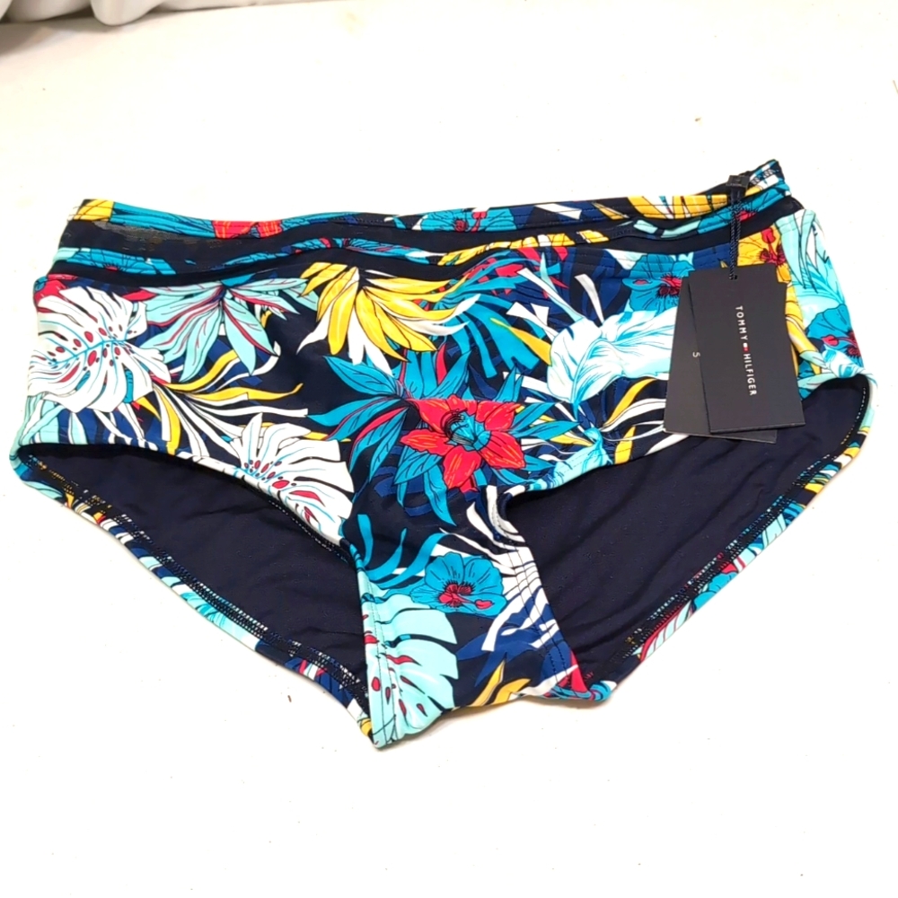 Tommy Hilfiger women's floral swimsuit bottoms size small NWT